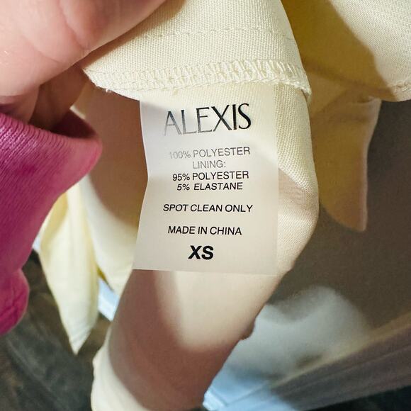 Alexis Ivory Shey Satin Side Slits Crepe Style V-Neckline Dress size XS - Picture 10 of 11